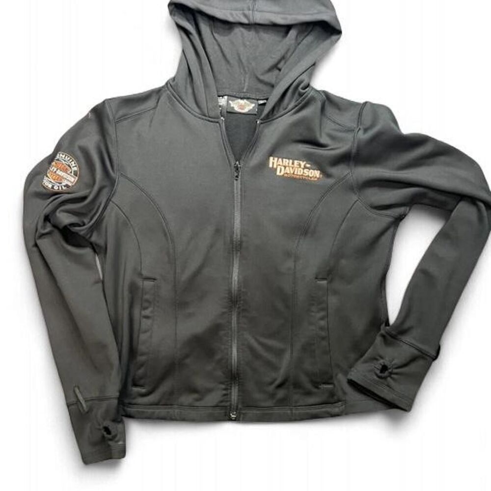 Harley-davidson Women's Black and Grey Hoodie